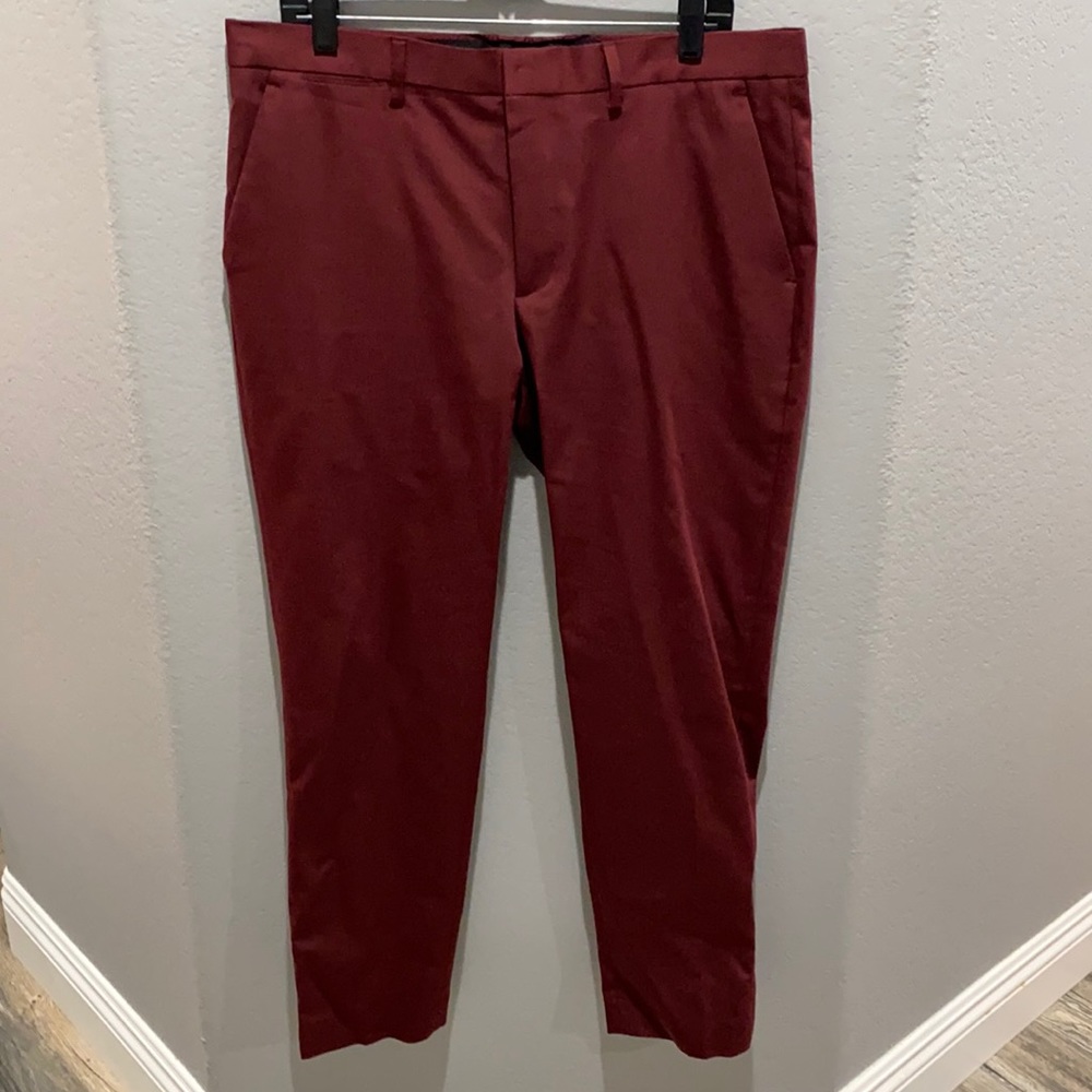 EXPRESS MENS SUIT PANTS burgundy/maroon